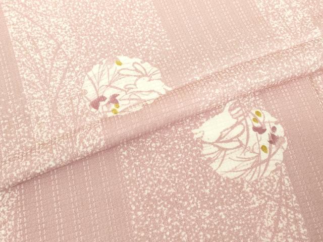 平和屋着物▽上質な小紋　単衣　雪輪兎文　正絹　逸品　DABH6294az