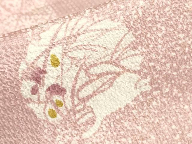 平和屋着物▽上質な小紋　単衣　雪輪兎文　正絹　逸品　DABH6294az