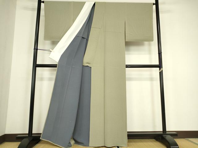 平和屋着物▽江戸小紋　単衣　幾何学柄　正絹　逸品　未使用　DABH6307az