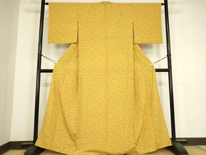 平和屋着物▽上質な小紋　単衣　小花文　正絹　逸品　DABH6310az