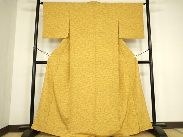 平和屋着物▽上質な小紋　単衣　小花文　正絹　逸品　DABH6310az
