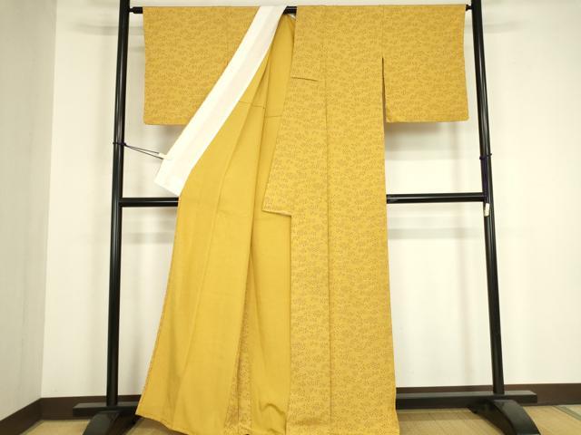 平和屋着物▽上質な小紋　単衣　小花文　正絹　逸品　DABH6310az