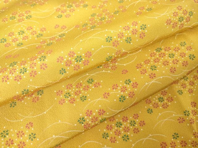 平和屋着物▽上質な小紋　単衣　小花文　正絹　逸品　DABH6310az
