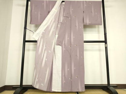 平和屋着物▽上質な小紋　単衣　舞花瓢箪文　正絹　逸品　DABH6313az