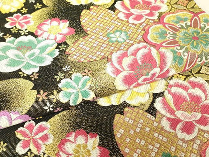 平和屋着物▼六通柄袋帯　正倉院花文　金糸　正絹　逸品　DABH6351az