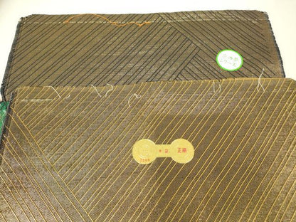 平和屋着物▼西陣　佐賀錦　六通柄袋帯　舞桜文　金銀糸　証紙付き　正絹　逸品　DABH6376az