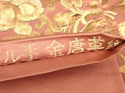 平和屋着物▼六通柄袋帯　ルネッサンスエンゼル　手金唐革織　金糸　正絹　逸品　DABH6381az