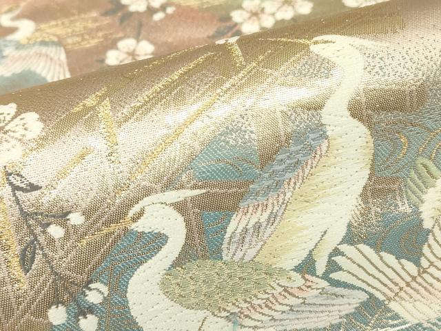 平和屋着物▼六通柄袋帯　九百錦　桜橋御所　金糸　正絹　逸品　DABH6386az