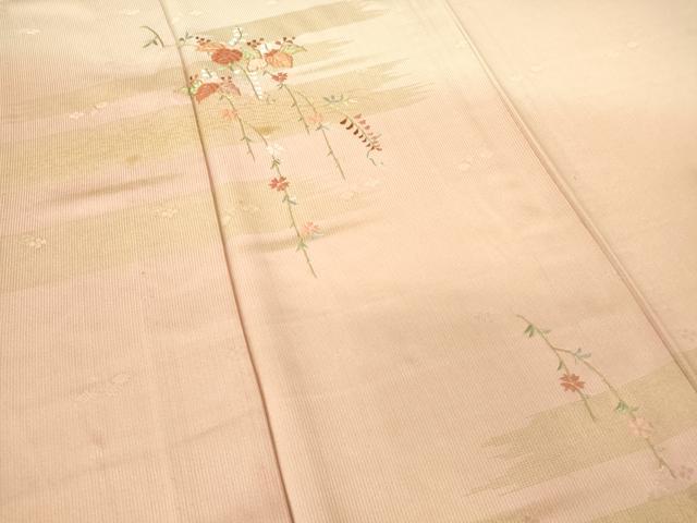 平和屋着物▽訪問着　単衣　駒刺繍　吉祥花文　金彩　正絹　逸品　DABH6396az