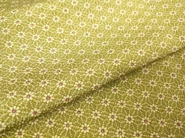 平和屋着物▽上質な小紋　単衣　小花　鬼しぼ縮緬　正絹　逸品　DABH6399az