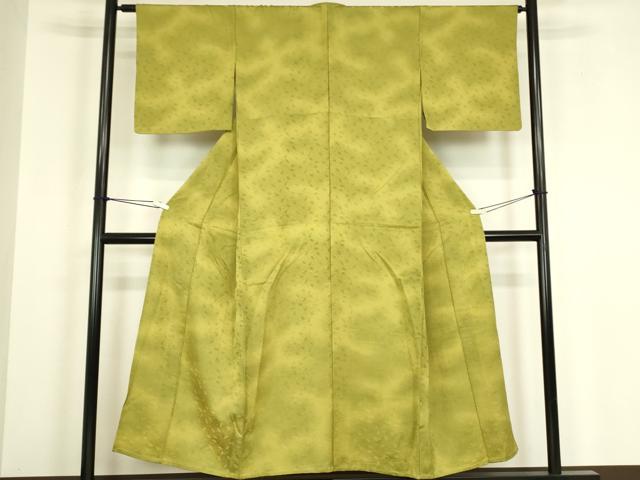 平和屋着物▽上質な小紋　単衣　扇面地紋　暈し染め　正絹　逸品　DABH6401az