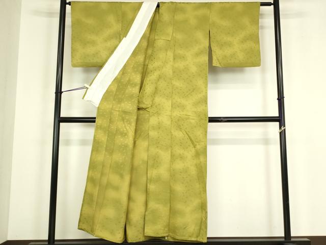 平和屋着物▽上質な小紋　単衣　扇面地紋　暈し染め　正絹　逸品　DABH6401az