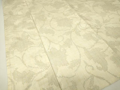 平和屋着物▽上質な紬　単衣　蔦の葉文　正絹　逸品　DABH6406az
