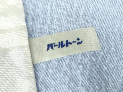 平和屋着物▽上質な色無地　単衣　石畳地紋　淡藤色　正絹　逸品　DABH6409az
