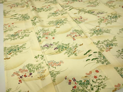 平和屋着物▽上質な小紋　単衣　遠山花文　暈し染め　正絹　逸品　DABH6412az