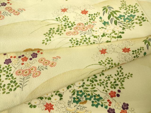 平和屋着物▽上質な小紋　単衣　遠山花文　暈し染め　正絹　逸品　DABH6412az