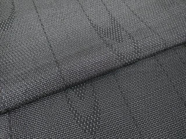平和屋着物▽本塩沢　単衣　110亀甲　変わり間道　正絹　逸品　DABH6417az