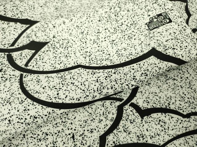 平和屋着物▽小紋　単衣　民謡　雲に獅子　洗える着物　DABH6422az