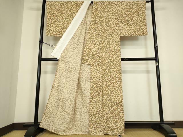 平和屋着物▽小紋　単衣　枝桜　洗える着物　DABH6425az