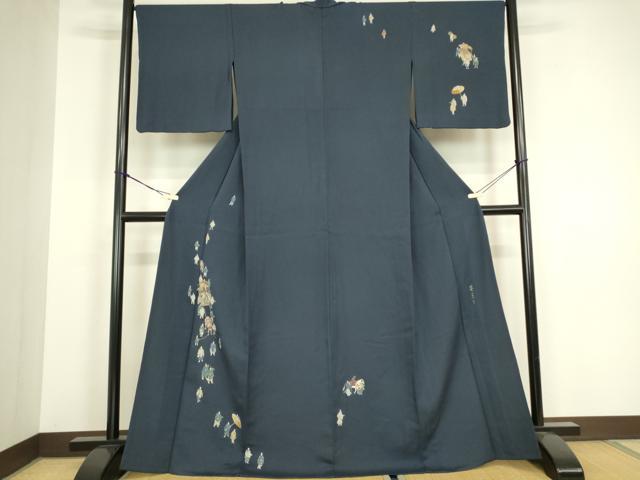 平和屋着物▽訪問着　単衣　葵祭り　金彩　正絹　逸品　DABH6432az
