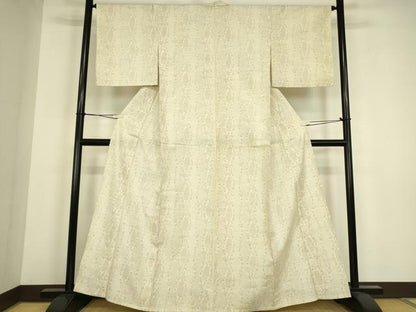 平和屋着物▽上質な紬　単衣　花間道　正絹　逸品　DABH6433az