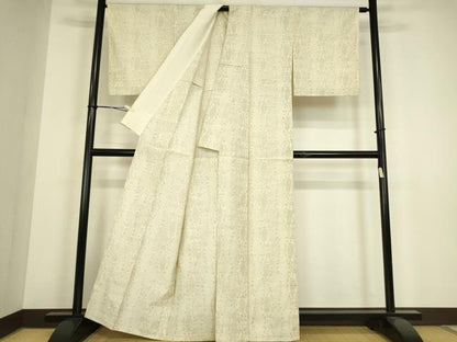 平和屋着物▽上質な紬　単衣　花間道　正絹　逸品　DABH6433az