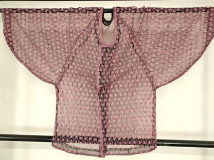 平和屋着物▽和装コート　スリーシーズン　春夏秋　塵除け　総レース　草葉文　DABH6438az