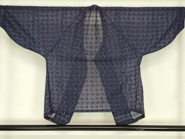 平和屋着物▽和装コート　スリーシーズン　春夏秋　塵除け　総レース　草花文　紅桔梗色　DABH6440az