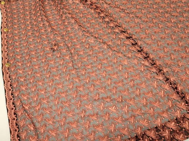 平和屋着物▽道行コート　スリーシーズン　春夏秋　塵除け　オンワード樫山　総レース　舞蝶文　DABH6441az