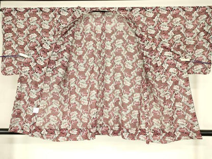 平和屋着物▽道行コート　スリーシーズン　春夏秋　塵除け　総レース　葡萄草葉文　DABH6444az