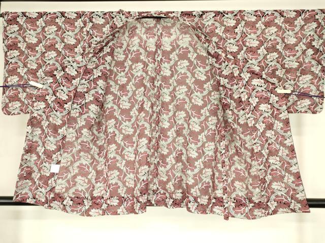 平和屋着物▽道行コート　スリーシーズン　春夏秋　塵除け　総レース　葡萄草葉文　DABH6444az
