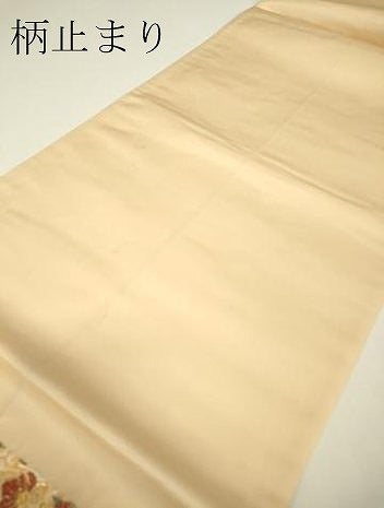 平和屋着物▼六通柄袋帯　正倉院鳳凰花文　金糸　正絹　逸品　DABH6466az