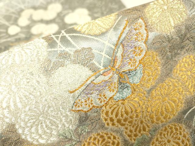 平和屋着物▼西陣　とみや織物謹製　とみや帯　六通柄袋帯　花語り　引箔　金銀糸　正絹　逸品　DABH6482az