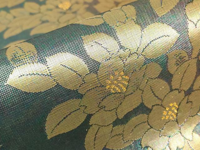 平和屋着物▼両面　六通柄袋帯　舞花文　金糸　正絹　逸品　DABH6497az