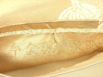 平和屋本店▼六通柄袋帯　本金箔　彫金　霞取り花文　正絹　逸品　DABH6501az