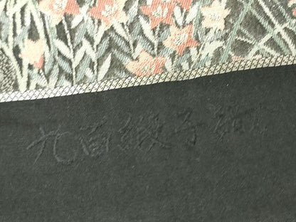 平和屋着物▼六通柄袋帯　九百緞子織　名所風景文　金銀糸　正絹　逸品　DABH6504az