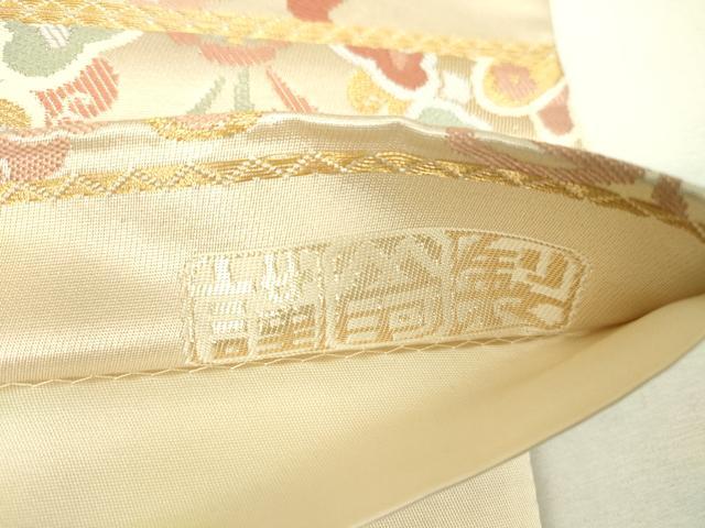 平和屋着物▼六通柄袋帯　能衣瑞雲文　金糸　正絹　逸品　DABH6505az