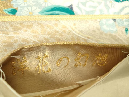 平和屋着物▼六通柄袋帯　唐織　洋花の幻想　金糸　正絹　逸品　DABH6536az