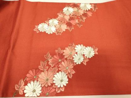 平和屋着物▼総刺繍　太鼓柄袋帯　駒刺繍　菊文　金糸　正絹　逸品　DABH6549az