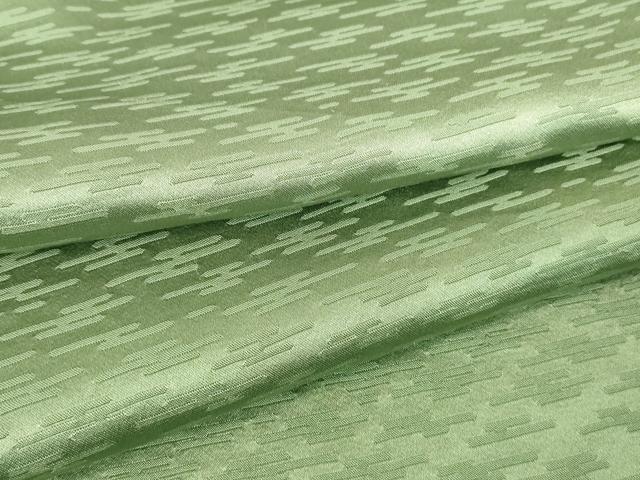 平和屋着物▽上質な色無地　単衣　霞地紋　千草色　正絹　逸品　DABH6555az