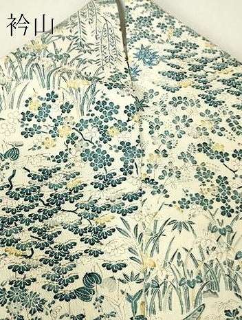 平和屋着物▽上質な小紋　単衣　籬風景花文　正絹　逸品　DABH6558az