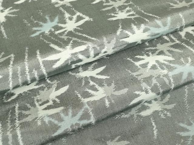 平和屋着物▽上質な紬　単衣　笹竹文　正絹　逸品　DABH6561az