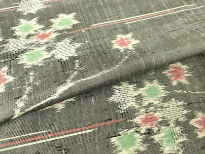 平和屋着物▽上質な紬　単衣　楓文　正絹　逸品　DABH6562az