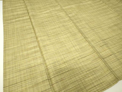 平和屋着物▽上質な紬　単衣　格子　正絹　逸品　DABH6563az