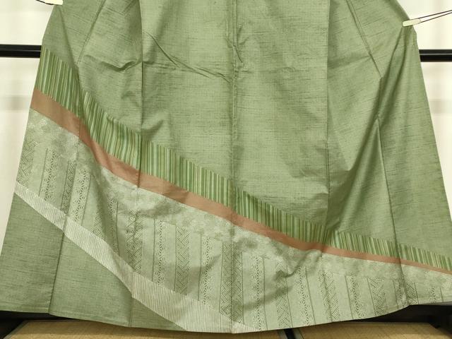 平和屋着物▽訪問着　本場染大島紬　単衣　吉祥文様　正絹　逸品DABH6566az