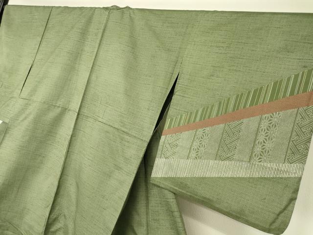 平和屋着物▽訪問着　本場染大島紬　単衣　吉祥文様　正絹　逸品DABH6566az