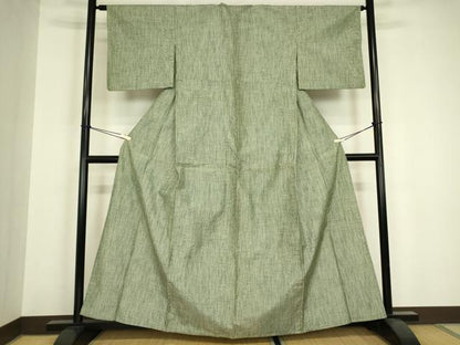 平和屋着物▽上質な紬　単衣　幾何学文　正絹　逸品　DABH6568az