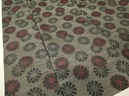 平和屋着物▽上質な紬　単衣　菊尽くし　正絹　逸品　DABH6569az