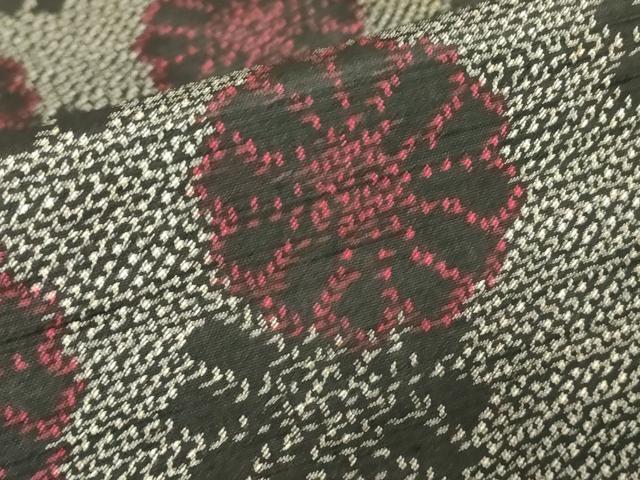 平和屋着物▽上質な紬　単衣　菊尽くし　正絹　逸品　DABH6569az