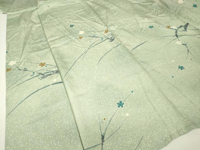 平和屋着物▽上質な小紋　単衣　枝花文　暈し染め　正絹　逸品　DABH6572az